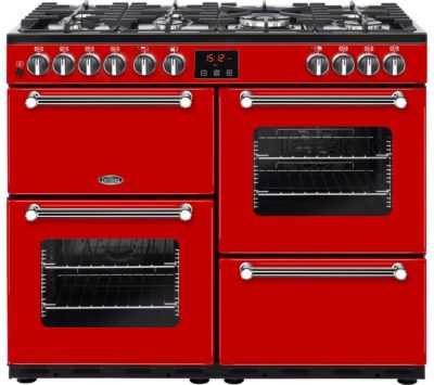 BELLING Bel Kensington 100 DFT 100 cm Dual Fuel Range Cooker - Red & Chrome BELLING Bel Kensington 100 DFT 100 cm Dual Fuel Range Cooker - Red & Chrome